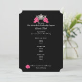 Miss America Silver Crown Roos Awards Bal Prgm Kaart (Staand voorkant)