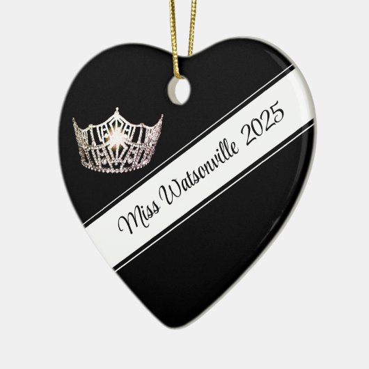 Miss America Silver Crown & Sash Ornament (Links)