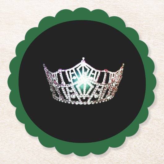 Miss America Silver Crown Sclpd papieren Onderzett Kartonnen Onderzetters (Voorkant)