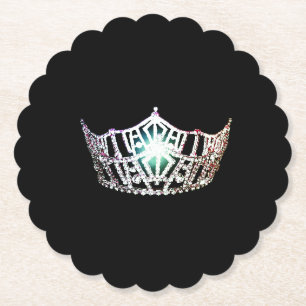 Miss America Silver Crown Sclpd papieren Onderzett Kartonnen Onderzetters