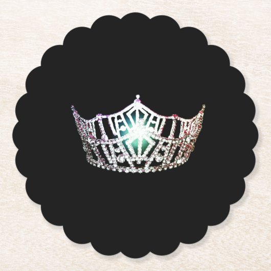 Miss America Silver Crown Sclpd papieren Onderzett Kartonnen Onderzetters (Voorkant)