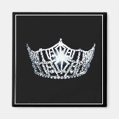 Miss America Silver Crown Square Magnet (Voorkant)