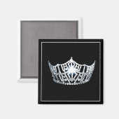 Miss America Silver Crown Square Magnet (Voorkant / Achterkant)