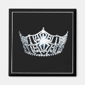 Miss America Silver Crown Square Magnet (Voorkant)