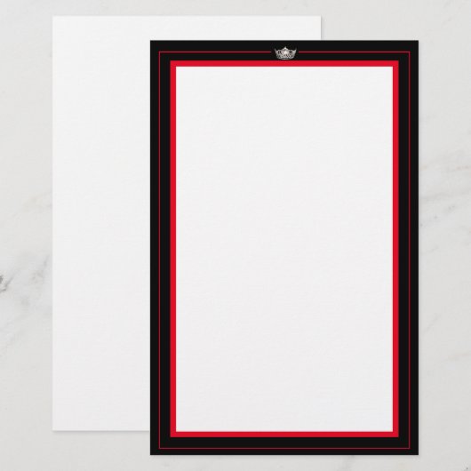 Miss America Silver Crown Stationery Paper Briefpapier (Voorkant / Achterkant)