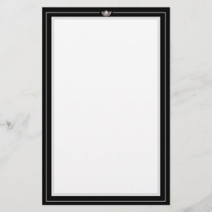 Miss America Silver Crown Stationery Paper Briefpapier