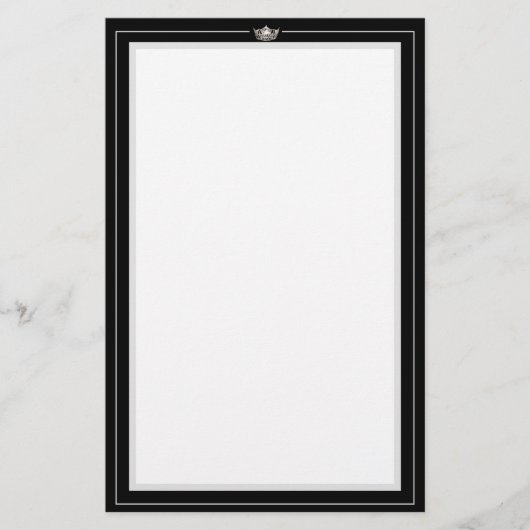 Miss America Silver Crown Stationery Paper Briefpapier (Voorkant)