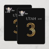 Miss America Silver Crown Table Kaart-3 Kaart (Voorkant / Achterkant)