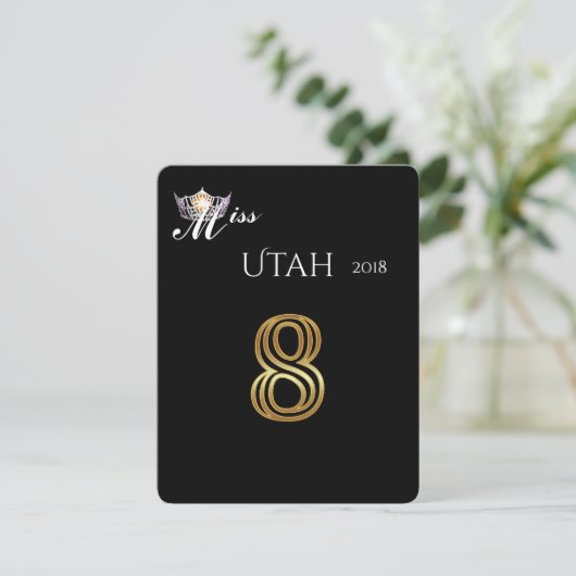 Miss America Silver Crown Table Kaart-8 Kaart (Staand voorkant)