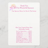 Miss America stijl Awards Bal Programma's (Achterkant)