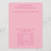 Miss America stijl Awards Bal Programma's (Achterkant)