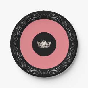 Miss America stijl Black Coral 7" Papieren Borden Bordje