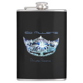 Miss America stijl Blue Crown Flask Aangepaste naa Heupfles (Voorkant)
