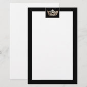 Miss America stijl Crown Borders Stationery Briefpapier (Voorkant / Achterkant)