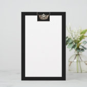 Miss America stijl Crown Borders Stationery Briefpapier (Staand voorkant)