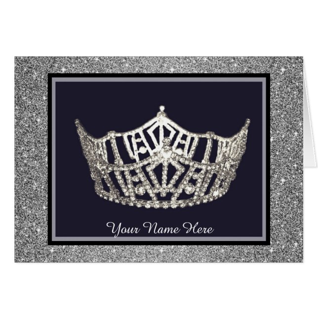 Miss America-stijl Crown Custom Note-Kaart (Voorkant Horizontaal)