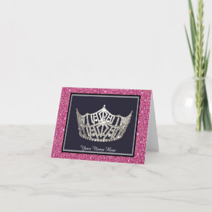 Miss America-stijl Crown Custom Note-Kaart Bedankkaart