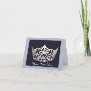 Miss America-stijl Crown Custom Note-Kaart Bedankkaart