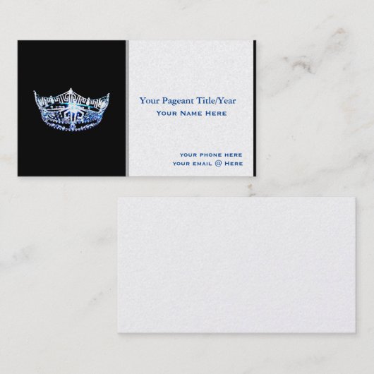 Miss America stijl Crown Custom Visitekaartjes (Voorkant / Achterkant)