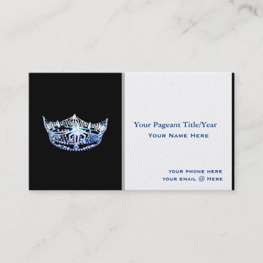 Miss America stijl Crown Custom Visitekaartjes (Voorkant)