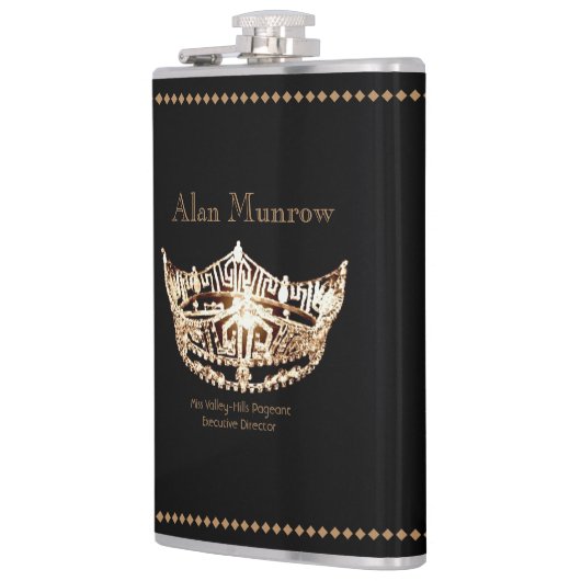 Miss America stijl Crown Flask Custom Naam Heupfles (Links)