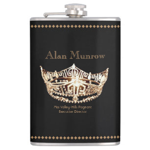 Miss America stijl Crown Flask Custom Naam Heupfles