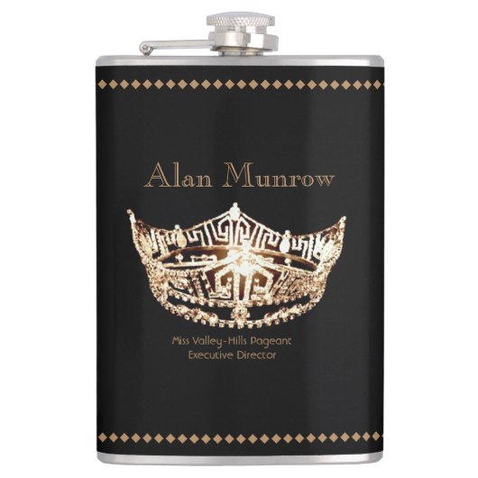 Miss America stijl Crown Flask Custom Naam Heupfles (Voorkant)