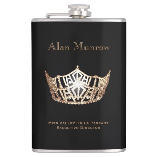 Miss America stijl Crown Flask Custom Naam Heupfles (Voorkant)