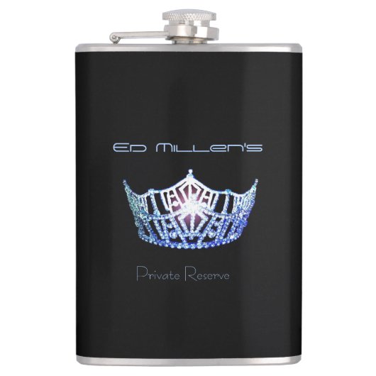 Miss America stijl Crown Flask Custom Naam Heupfles (Voorkant)