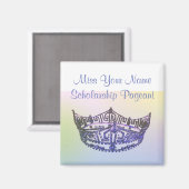 Miss America-stijl Crown Magnate in Rainbow Magneet (Voorkant / Achterkant)