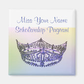 Miss America-stijl Crown Magnate in Rainbow Magneet (Voorkant)