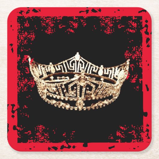 Miss America stijl Crown Scruffed Onderzetters (Voorkant)