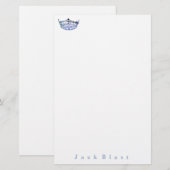 Miss America-stijl Crown Stationery-Blue/White Sta Briefpapier (Voorkant / Achterkant)