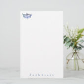 Miss America-stijl Crown Stationery-Blue/White Sta Briefpapier (Staand voorkant)