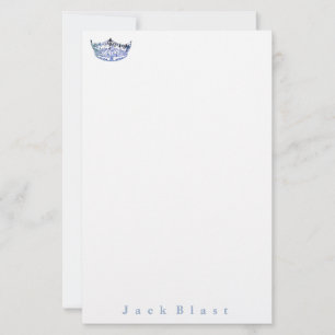Miss America-stijl Crown Stationery-Blue/White Sta Briefpapier