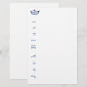 Miss America-stijl Crown Stationery-Blue/White Sta Briefpapier (Voorkant / Achterkant)