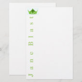 Miss America stijl Crown Stationery-Groen/Wit Briefpapier (Voorkant / Achterkant)
