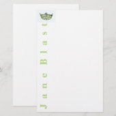 Miss America stijl Crown Stationery-Groen/Wit Briefpapier (Voorkant / Achterkant)