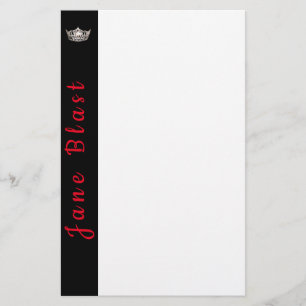 Miss America-stijl Crown Stationery Red/Silver/Wht Briefpapier