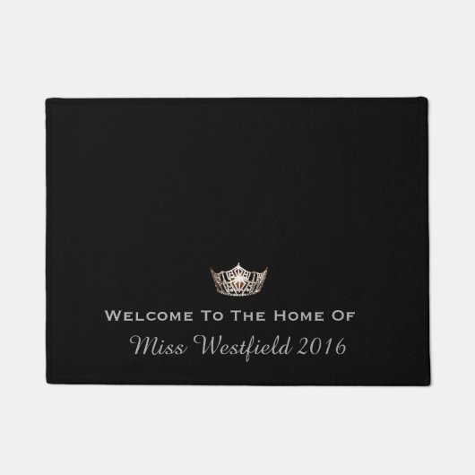 Miss America stijl Crown Welkom Custom Deur Mat (Voorkant)