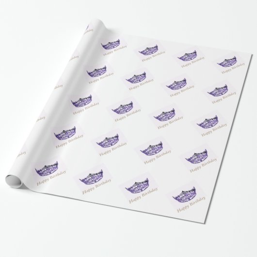 Miss America stijl Crown Wrapping Paper Cadeaupapier (Uitgerold)
