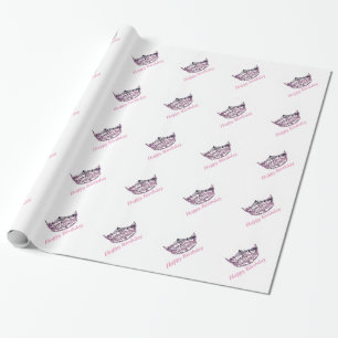 Miss America-stijl Crown Wrapping Paper Cadeaupapier