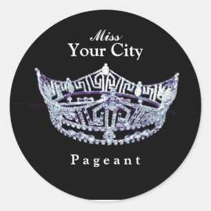 Miss America stijl Custom Crown Ronde Sticker