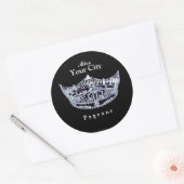 Miss America stijl Custom Crown Ronde Sticker (Envelop)