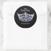 Miss America stijl Custom Crown Ronde Sticker (Tas)