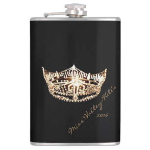 Miss America stijl Custom Handtekening Kroonkolf Heupfles