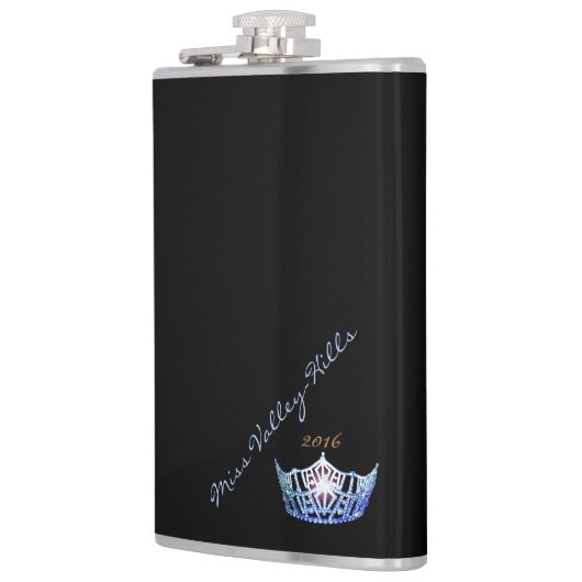 Miss America stijl Custom Handtekening Kroonkolf Heupfles (Links)