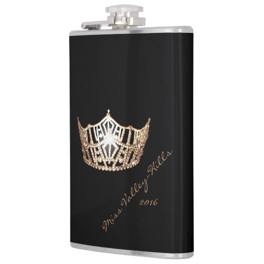 Miss America stijl Custom Handtekening Kroonkolf Heupfles (Links)