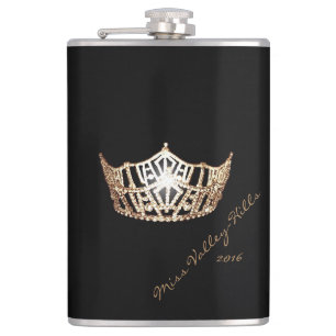Miss America stijl Custom Handtekening Kroonkolf Heupfles