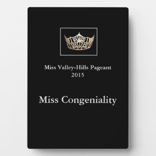 Miss America stijl Custom Miss Congeniality Plaque Fotoplaat